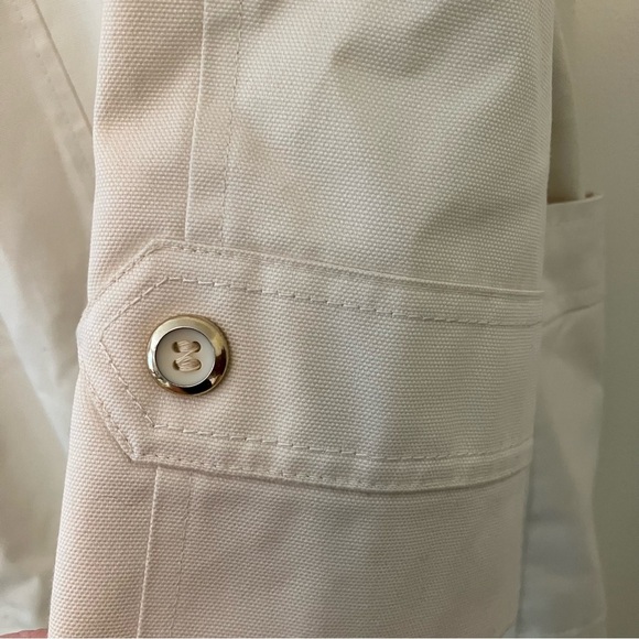 VTG London Fog Maincoats Women's Cream Double Breasted Trench Coat Petite 12 - Picture 6 of 10